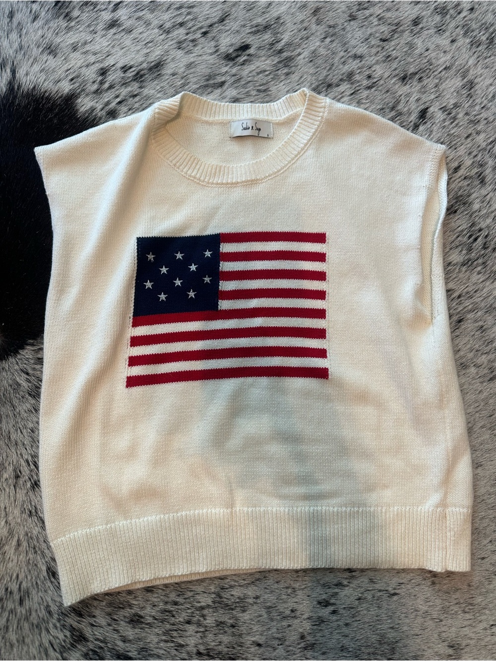 American flag sweater vest